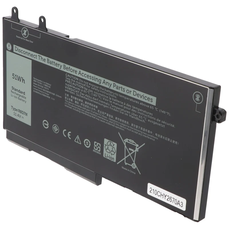 AccuCell Akku passend für Dell Latitude 5401, 5501, Li-Polymer, 11,4V, 4470mAh, 51Wh