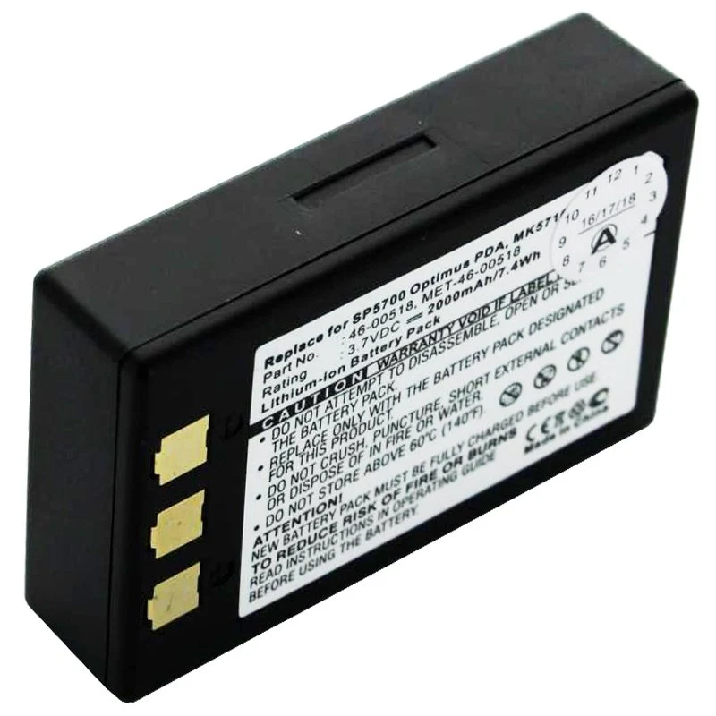 AccuCell Akku passend für Metrologic SP5700 Scanner, Optimus PDA, MK5710 Akku 46-00518, MET-46-00518