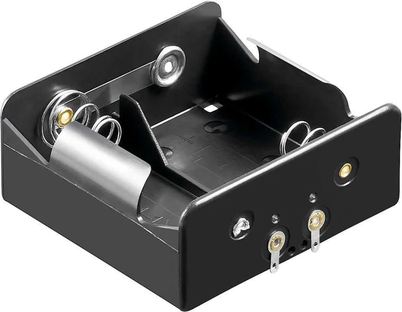 Goobay Batteriehalter für 2x Mono mit Lötanschluß – Batterie Halterung Elektronik (Kunststoff)