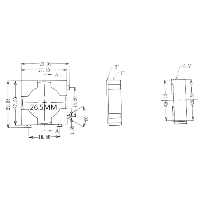 Support fixe ABS pour 2 batteries lithium 26650