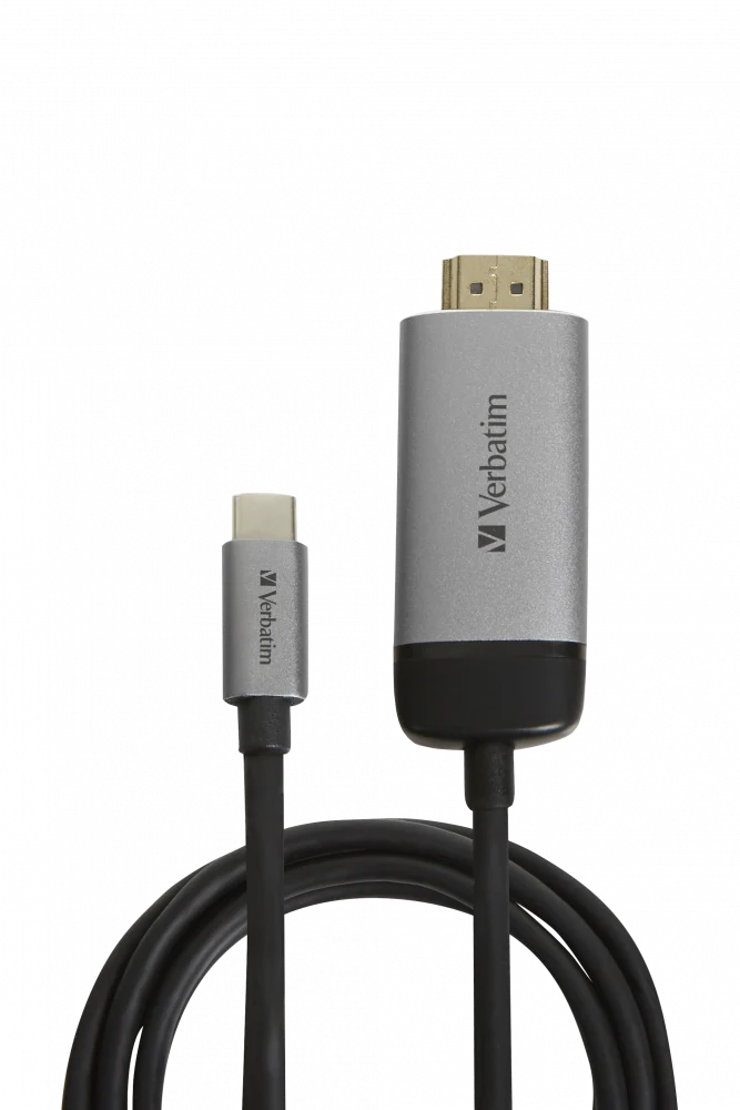 Verbatim Adapterkabel, USB 3.1-C, HDMI 4K, silber-schwarz USB 3.1-C Kabel, Retail-Blister