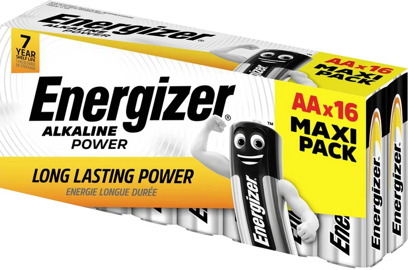 Energizer Batterie Alkaline, Mignon, AA, LR06, 1.5V Alkaline Power, Retail Blister (16-Pack)
