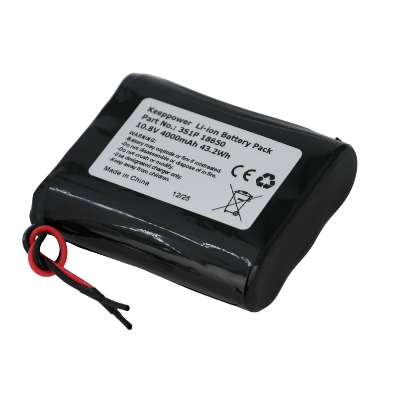 Keeppower 3S1P -18650 - 4000mAh - 10,8V -11,1V Li-Ion Akkupack mit BMS-Schutz mit Kabelanschluss