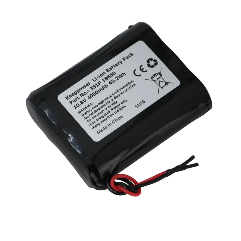 Keeppower 3S1P -18650 - 4000mAh - 10,8V -11,1V Li-Ion Akkupack mit BMS-Schutz mit Kabelanschluss