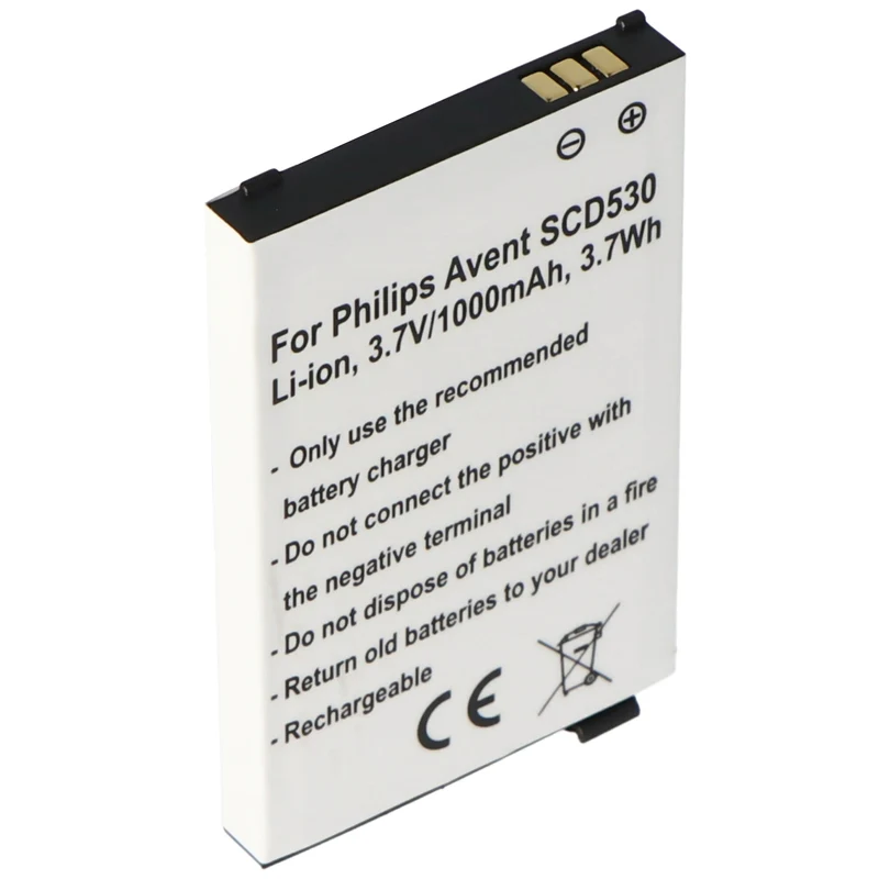 AccuCell Akku passend für Philips Avent SCD530, Li-Ion, 3,7V, 1000mAh, 3,7Wh