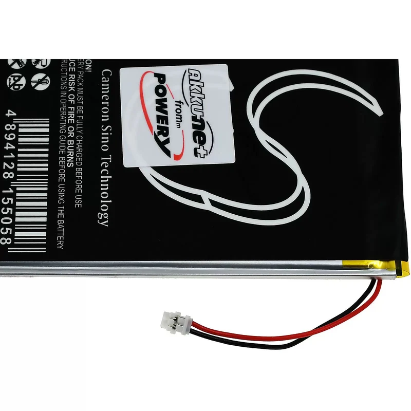 AccuCell Akku passend für E-Book Reader Barnes & Noble GlowLight 3, BNRV520, Typ PR-305084-ST 3,7 Volt 1500mAh