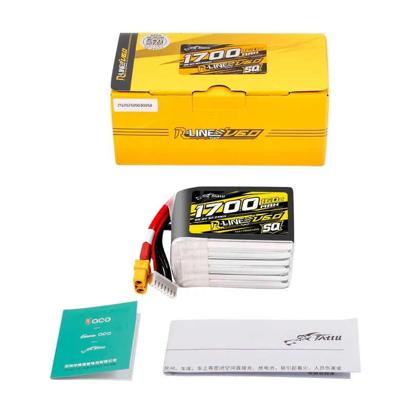 Tattu R-Line 1700mAh 160C 22,2V 6S1P LiPo-Akku mit XT60-Stecker