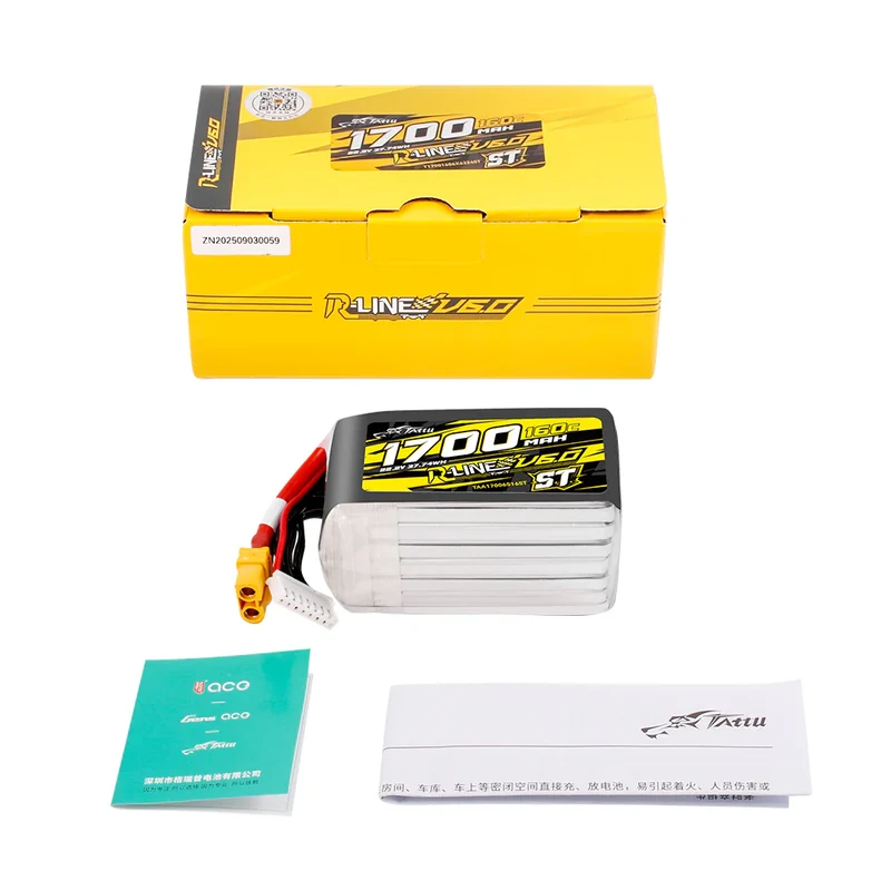 Tattu R-Line 1700mAh 160C 22,2V 6S1P LiPo-Akku mit XT60-Stecker