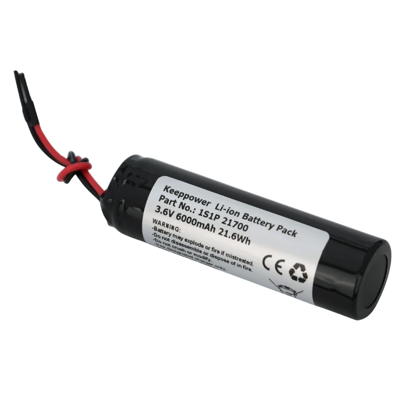 Keeppower 1S1P 21700-6000mAh 3,6V - 3,7V Li-Ion-Akku PCB/BMS geschützt mit Kabelanschluss