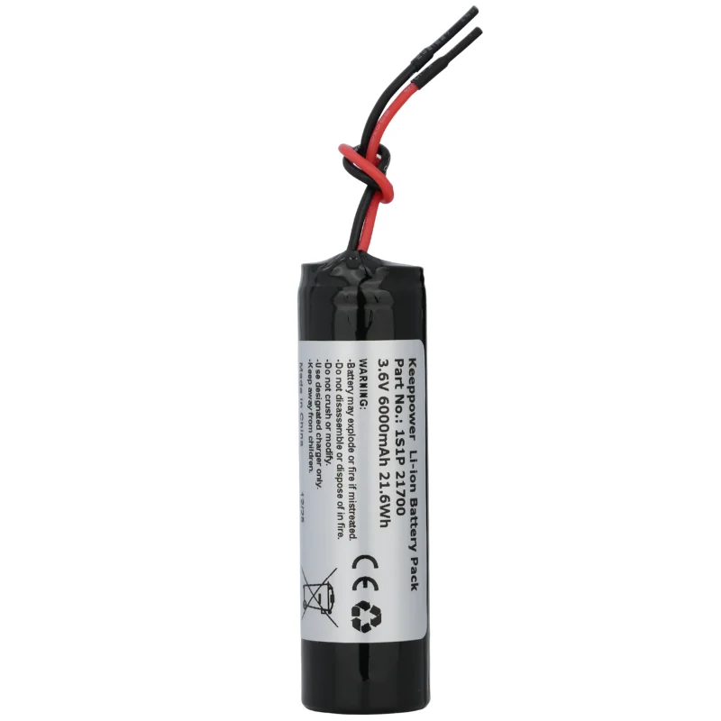 Keeppower 1S1P 21700-6000mAh 3,6V - 3,7V Li-Ion-Akku PCB/BMS geschützt mit Kabelanschluss