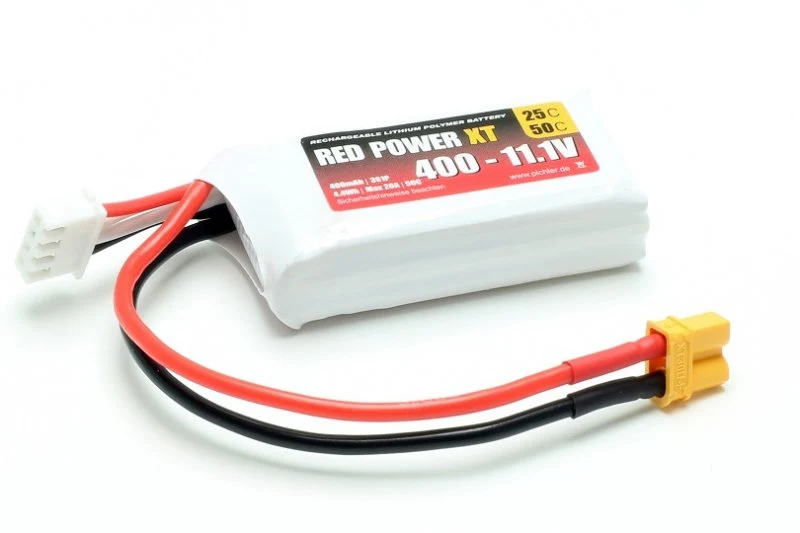 Pichler RED POWER LiPo Akku 400mAh – 11,1V 3S mit XT30 Stecker