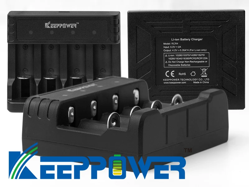 Keeppower RCR4 Li-Ion Ladegerät für RCR2 RCR123A 16340 3,6V - 3,7V