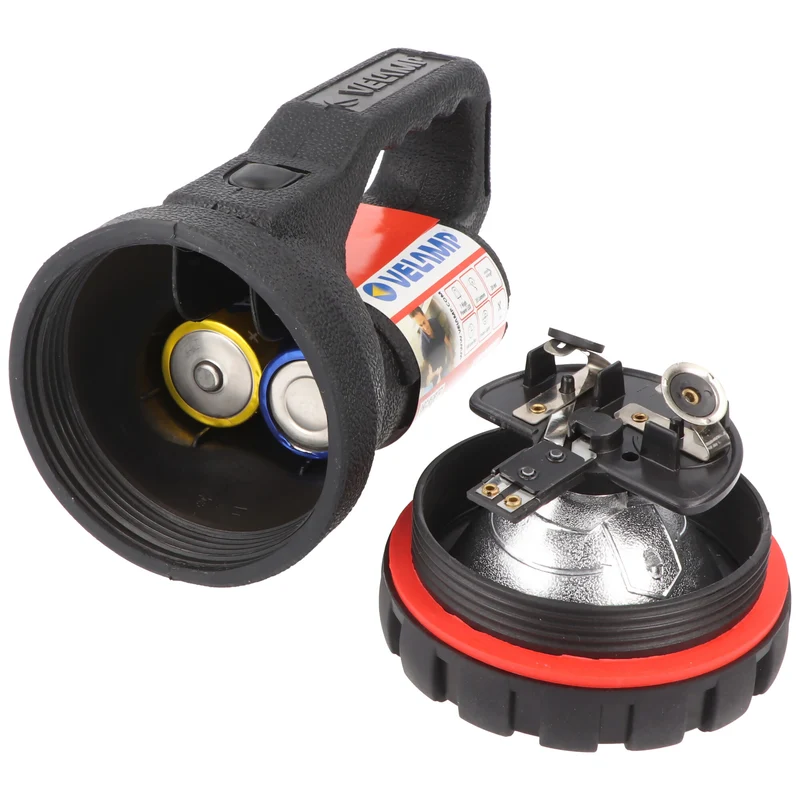 Velamp LED Handleuchte FARO RUBBER mit bis zu 35 Lumen, 0,5W aus natürlichem Kautschuk, inklusive 2 Stück Mono D Batterien