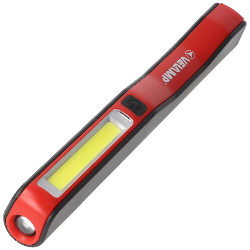 Velamp LED-Taschenlampe 1 Watt, COB 3 Watt, batteriebetriebene 2in1 Arbeitsleuchte, mit Magnet und Clip, inklusive Batterien