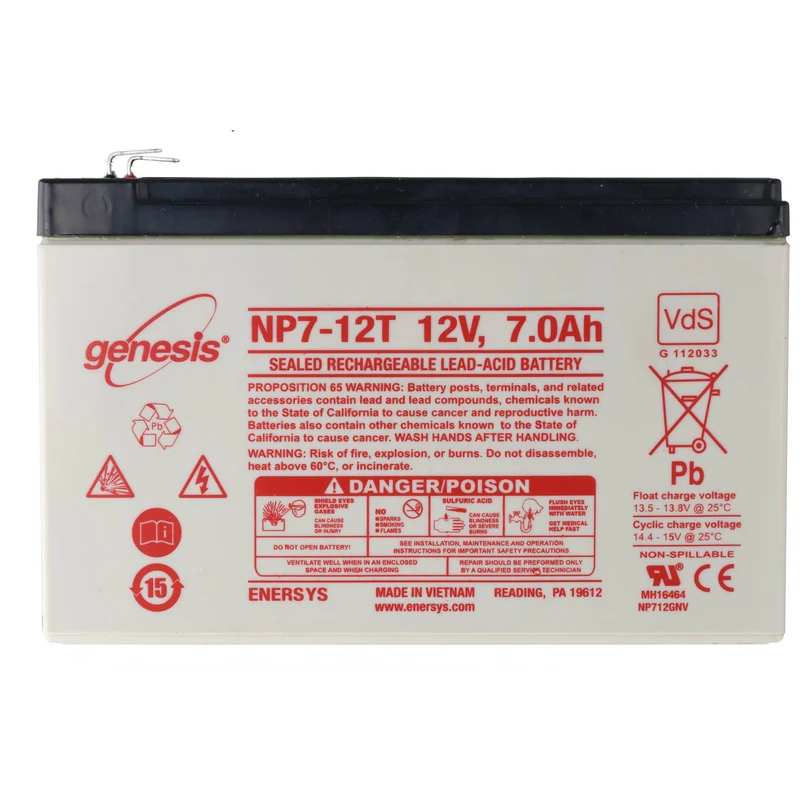 EnerSys Hawker Genesis NP7-12T Akku, Blei PB 12 Volt 7Ah, mit 6,3mm Kontakten