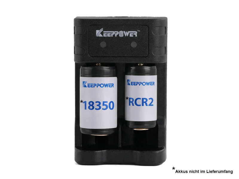 Keeppower RCR2 Ladegerät für RCR2 RCR123A 16340 18350 3,6V - 3,7V Li-Ionen Akkus