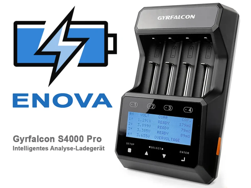 Enova Gyrfalcon S4000 professionelles Universal-Analyse-Ladegerät für alle Akku-Typen