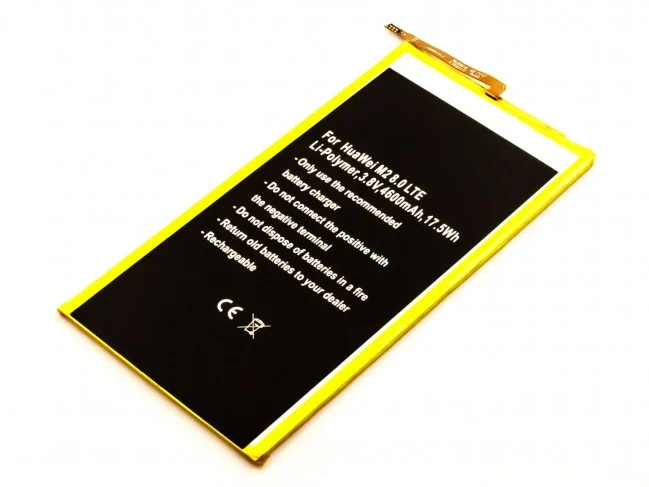 AccuCell Akku passend für Huawei M2 8.0 LTE Akku HB3080G1EBW Li-Polymer 3,8V 4600mAh 17,5Wh built-in ohne Werkzeug