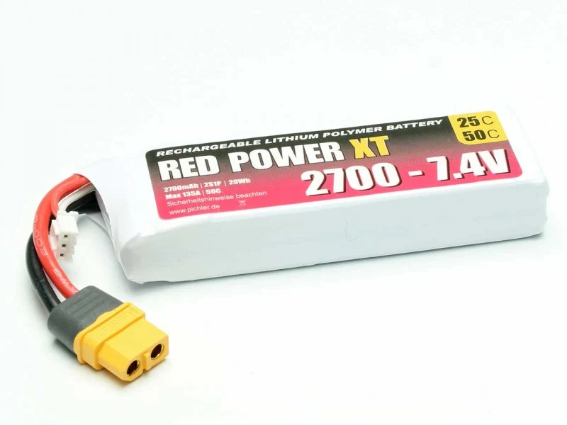 Pichler RED POWER XT LiPo Akku 2700mAh – 7,4V 2S1P mit XT60 Stecker