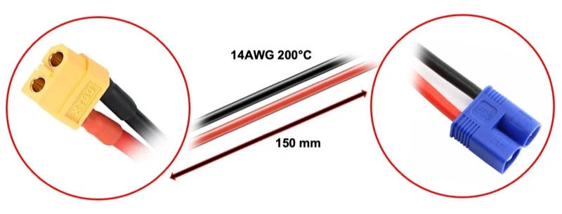 Absima Ladekabel XT60 auf EC3 15cm