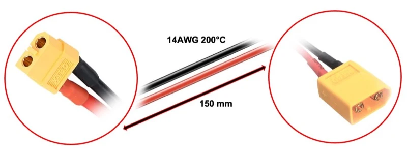 Absima Ladekabel XT60 auf XT60 15cm