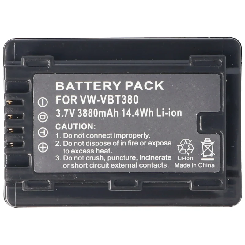 AccuCell Akku nur passend für den Panasonic HC-V110, HC-V130, HC-V710 Akku VW-VBT380, 3400mAh