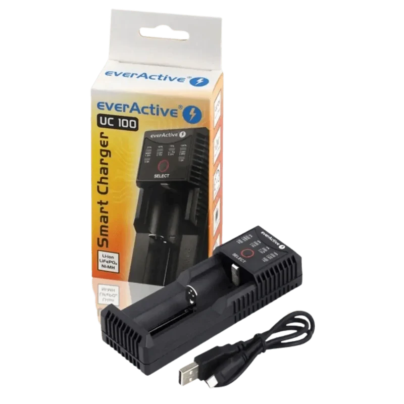 Chargeur pour 1 batterie, Li-Ion, LiFePO4 et Ni-MH