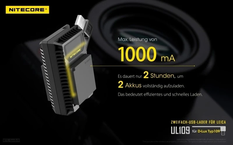 Nitecore UL109 USB-Ladegerät für Leica Cameras