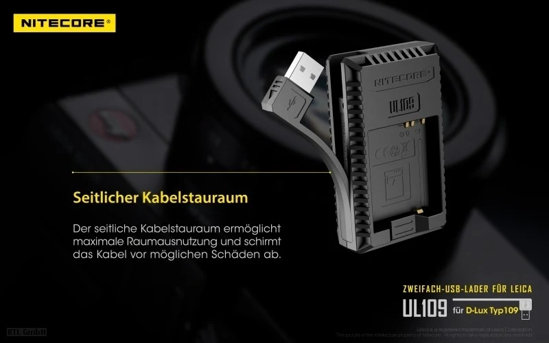 Nitecore UL109 USB-Ladegerät für Leica Cameras