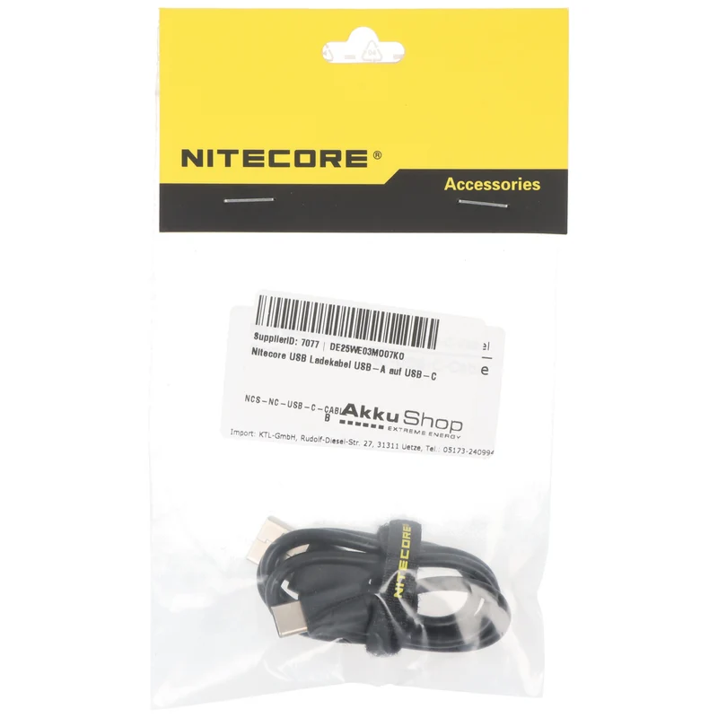 Nitecore USB Ladekabel USB-A auf USB-C