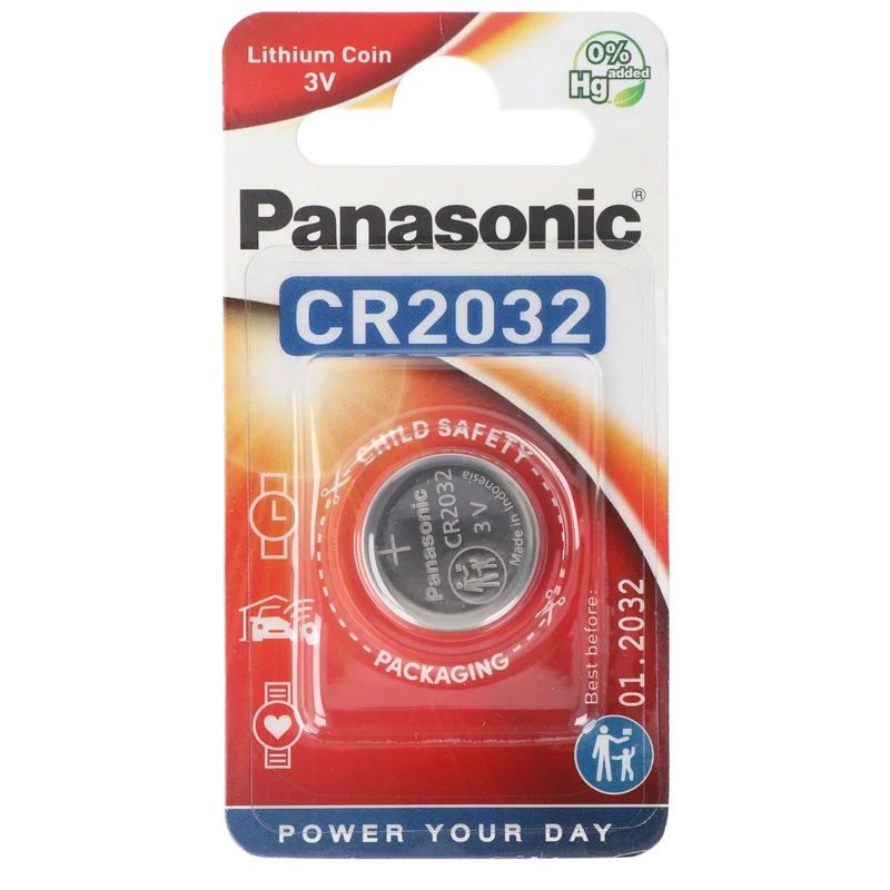 Panasonic Batterie Lithium, Knopfzelle, CR2032, 3V Electronics, Lithium Power