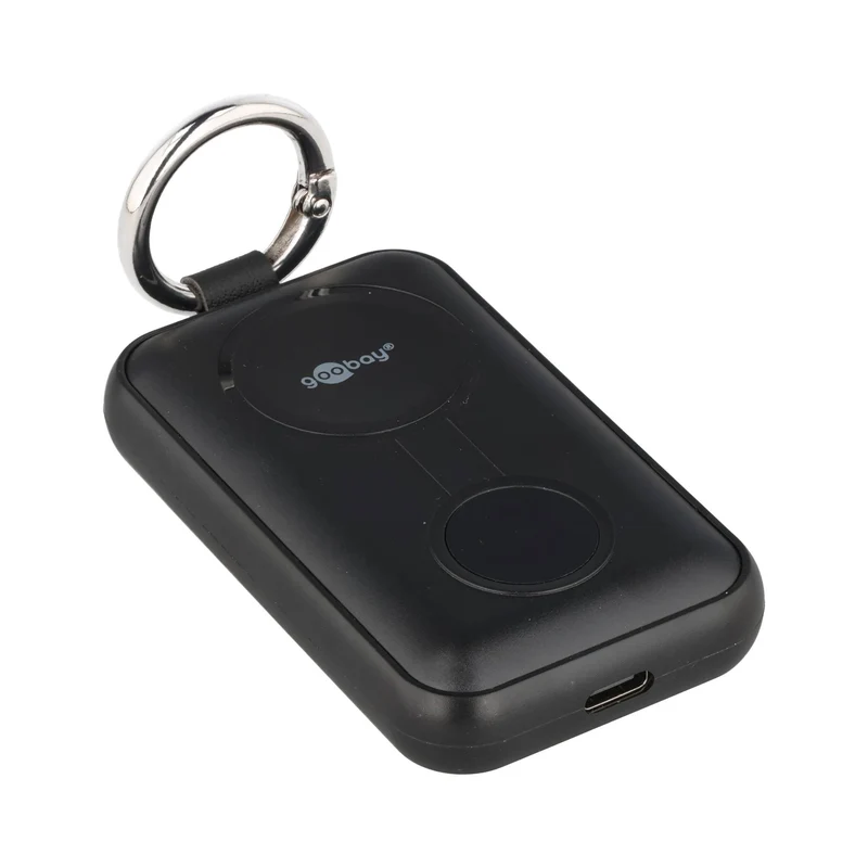 Goobay Wireless Powerbank für Apple Watch und AirPods, Mini-Powerbank, 5W, 2.500mAh, mit Schlüsselring