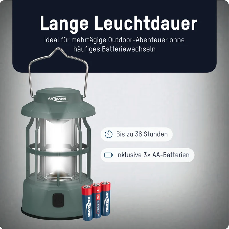 Ansmann Campingleuchte CL270B – batteriebetriebene LED-Campinglampe mit 270 Lumen