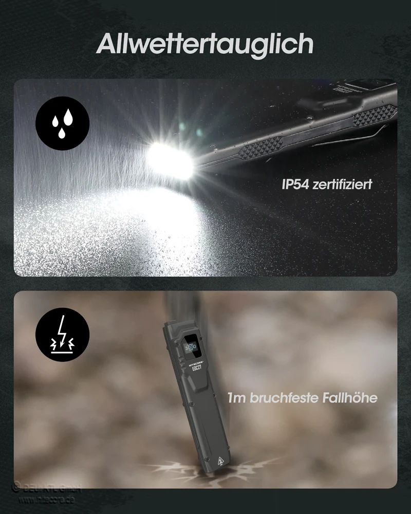 Nitecore LED Taschenlampe EDC27, bis zu 3000 Lumen