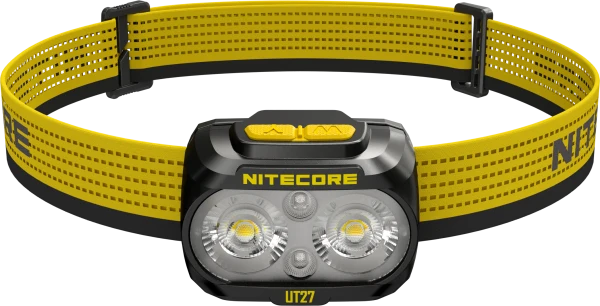 Nitecore UT27 2024 LED-Stirnlampe, Dual Power, max. 800 Lumen, ultraleicht, gelbes Stirnband