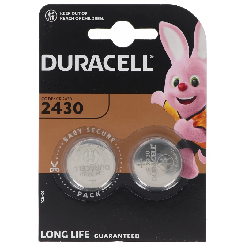 Duracell Batterie Lithium, Knopfzelle, CR2430, 3V Electronics, Retail Blister (2-Pack)