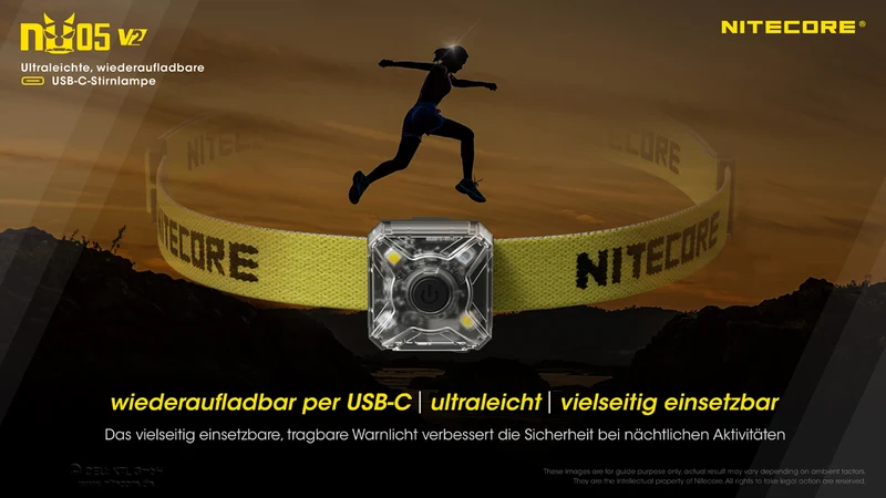 Nitecore Stirnlampe NU05 V2 KIT - USB-C, 40 Lumen