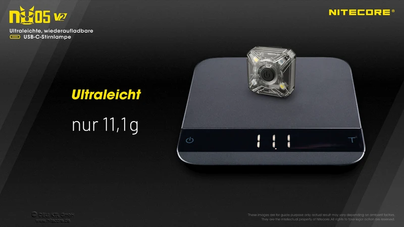 Nitecore Stirnlampe NU05 V2 KIT - USB-C, 40 Lumen