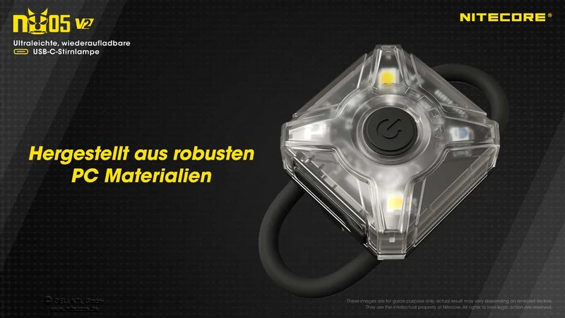 Nitecore Stirnlampe NU05 V2 KIT - USB-C, 40 Lumen