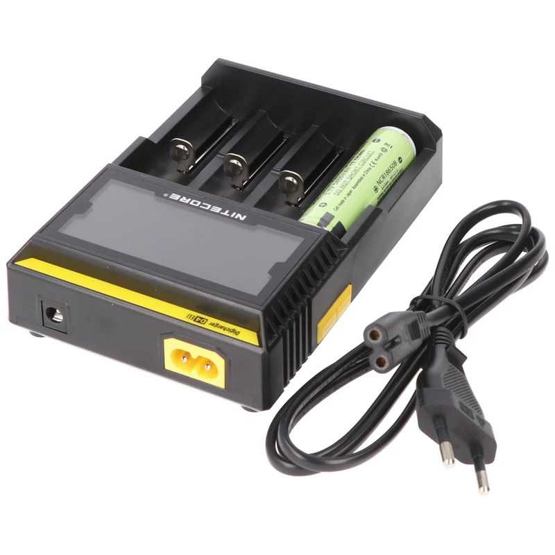 NiteCore Ladegerät Digicharger D4 EU mit Display für AAA, AA, C