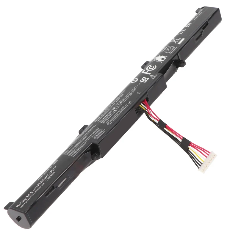 AccuCell Akku passend für Asus A41-X550E Akku A450, A450C, F751, F751L, R752L, 15V 2600mAh 38,5Wh