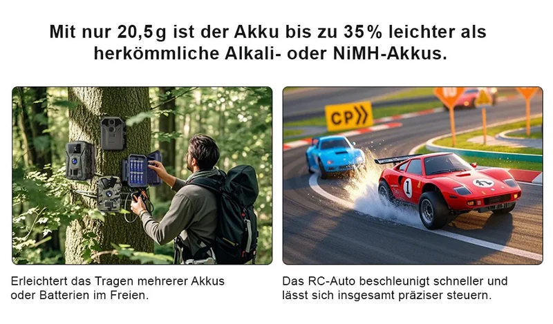 XTAR AA 1,5V Li-Ionen Akku 2450mAh – USB-C – mit Konstante Spannung & Akkuwechselanzeige (4 St. )