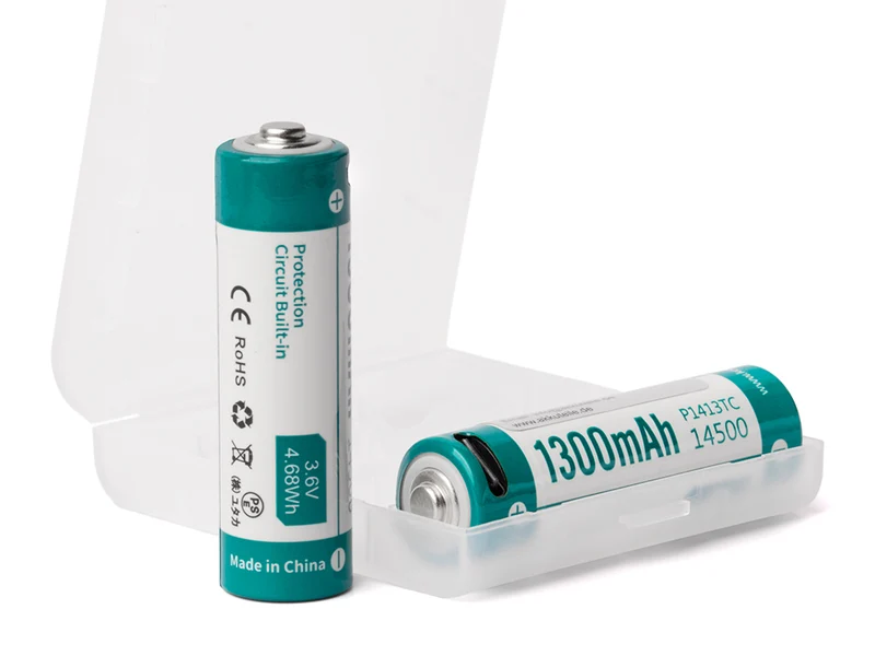Keeppower 14500 - 1300mAh Li-Ionen 3,7V - 3,6V mit USB Lademöglichkeit und PCB P1413TC