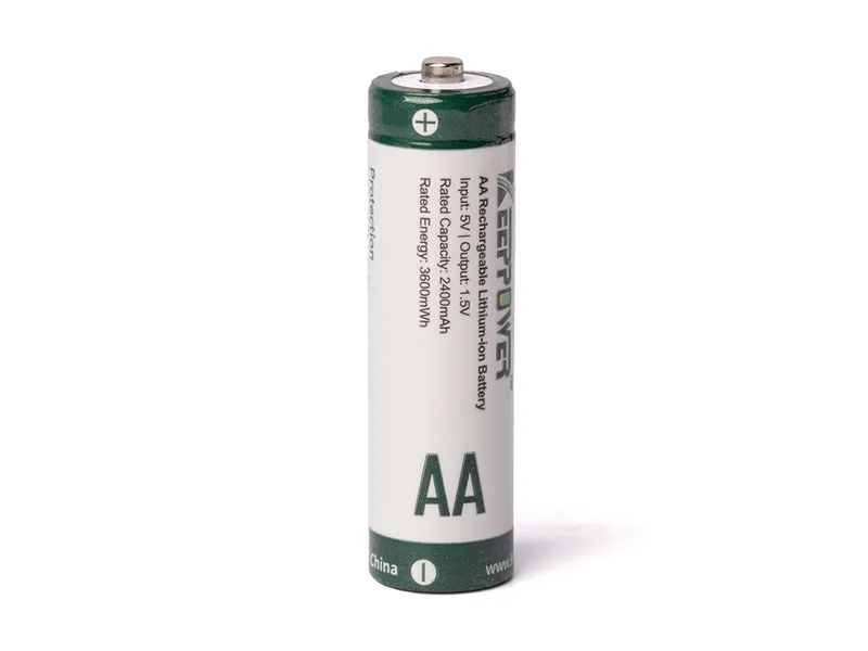 Keeppower AA 1,5 V Li-Ion-Akku mit 2400 mAh Konstante Spannung & Batteriewechsel-Erkennung für Verbraucher
