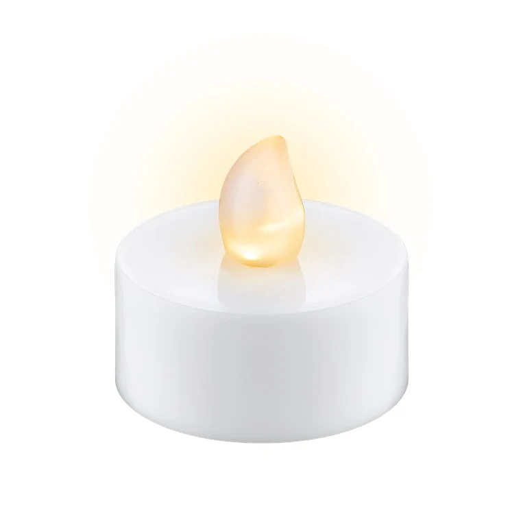 Goobay 4er-Set LED-Teelichter mit Timer, weiß - mit Timerfunktion und flackernder Flamme, batteriebetrieben, warmweiß (2500 K)