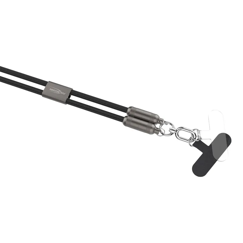 Ansmann Smartphone Lanyard-Ladekabel, USB-C auf Lightning, Handykette, Kabellänge 1,2 Meter