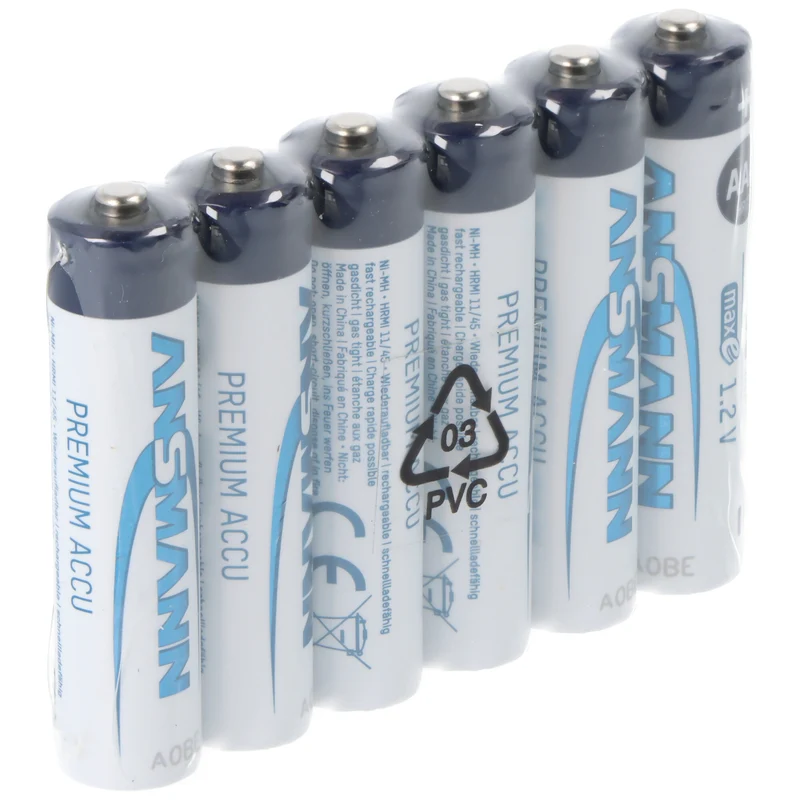 Ansmann NiMH Akku Micro AAA 800 mAh maxE, 1,2 Volt, 6er Sparpack, perfekt für den alltäglichen Gebrauch