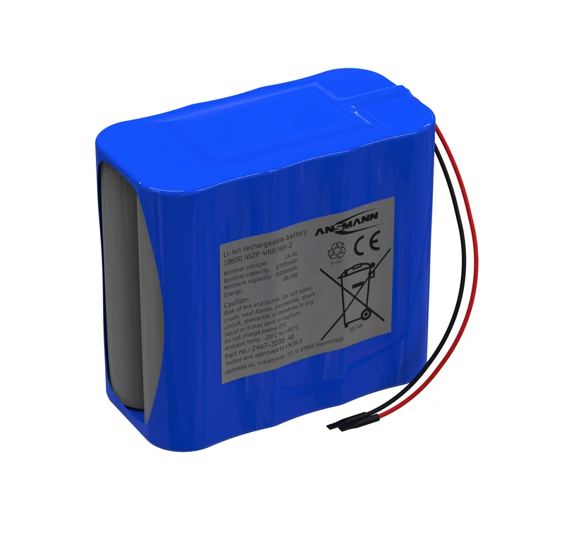 Ansmann Lithium-Ionen Akkupack 14,54 Volt / 6700 mAh / 4S2P, ideal für industrielle und mobile Anwendungen