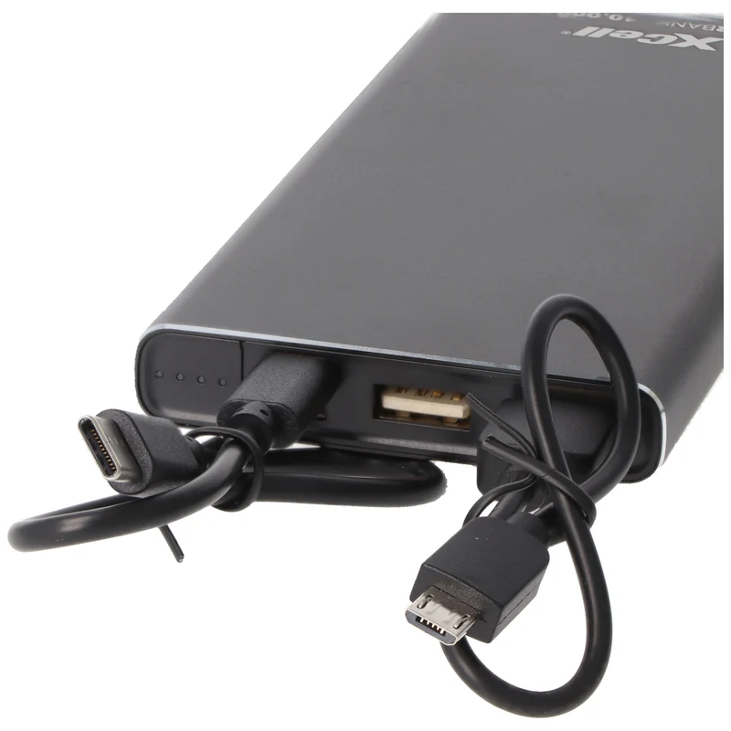 Xcell Li-Polymer Powerbank 10000mAh USB Type C und 2x QC3.0 18 Watt, max. 3A 137x67x14mm