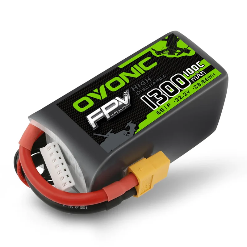 Ovonic FPV 6S 1300mAh 100C 22.2V XT60 LiPo Akkupack